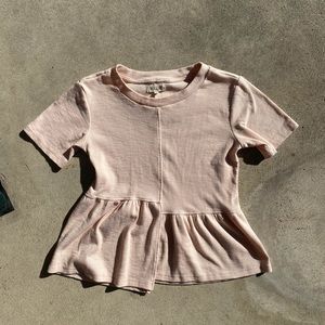 ROOLEE BABY PINK PEPLUM TOP